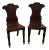 Pair of Hand Carved Mahogany Armorial Hall Chairs For Sale
