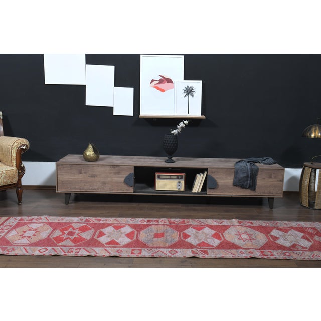 1970s Vintage Turkish Oushak Handmade Wool Cotton Pink Runner Rug For Sale - Image 11 of 11