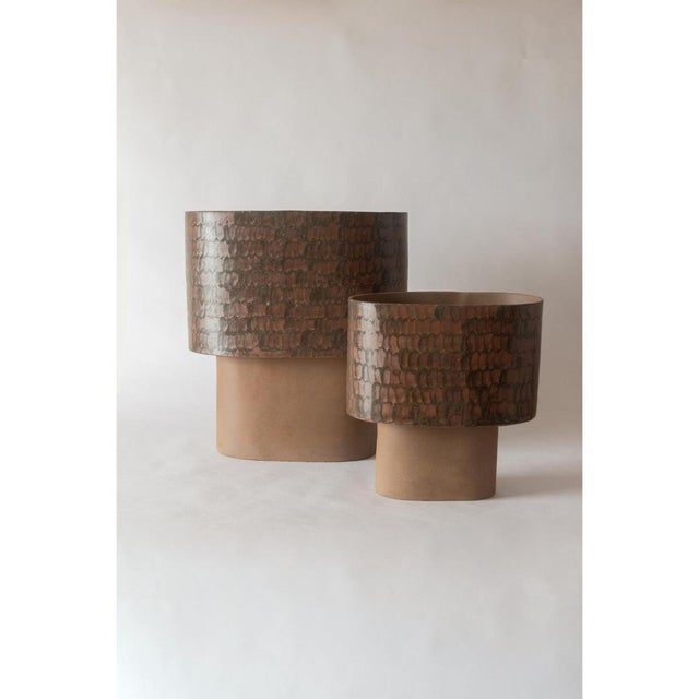 Small Brown Table Lamp in Stoneware with Hand-Painted Glaze by Lucas Huillet For Sale - Image 9 of 14