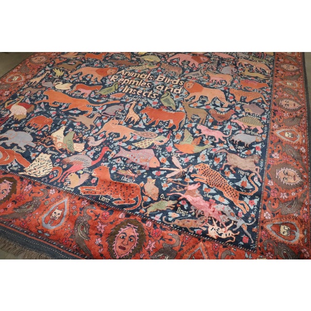 Crazy Animal Motif South Persian Pictorial Rug rug no.j4766 For Sale - Image 15 of 15