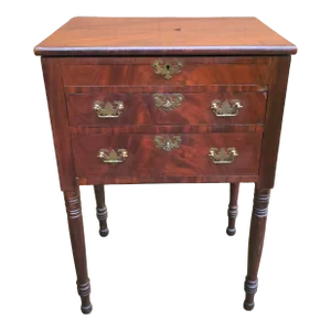19th Century Federal Mahogany Lift Top Writing Desk / Work Table