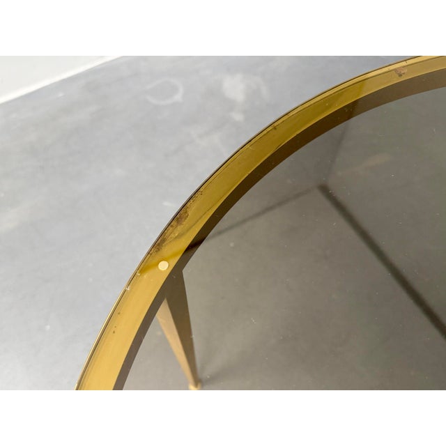 Metal Hollywood Regency Coffee Table in Brass and Glass from Vereinigte Werkstätten München, Germany, 1960s For Sale - Image 7 of 10