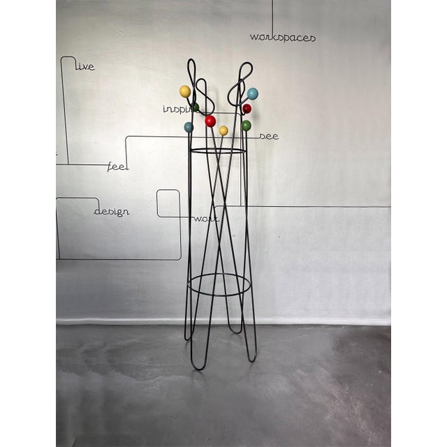 Mid-Century Modern Clé de Sol Coat Rack by Roger Feraud, France, 1950s For Sale - Image 3 of 16