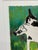 Green Mixed Media Black & White Dog Artwork, Framed For Sale - Image 8 of 12