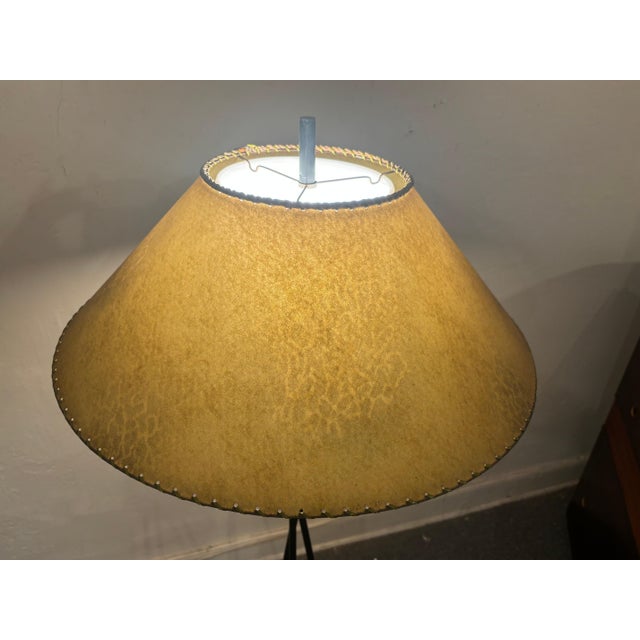 1950s 1950s Tripod Floor Lamp with Brass Ring For Sale - Image 5 of 8