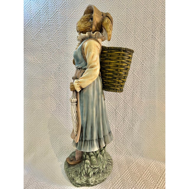 Figurative Early 2000’s Mrs Rabbit Cast Resin Figurine Styled After Henri Chrisdon For Sale - Image 3 of 11