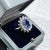 Pompadour Ceylon Sapphire Ring 4.67 Carats No Heat and Diamonds, Size 7.5 For Sale - Image 6 of 6