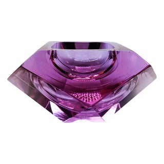 Purple Ashtray or Catch-All in Murano Glass attributed to Flavio Poli for Seguso, 1960s For Sale