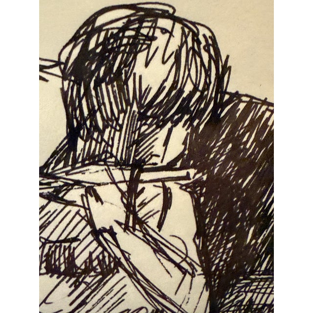 Paper "Flutist", Drawing by Joan Carl Strauss For Sale - Image 7 of 7