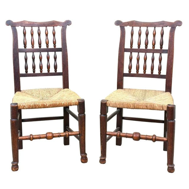 A Very Attractive Early 19th Century Georgian Period Harlequin Matched Set Of 8 Ash And Elm Farmhouse Kitchen Dining...