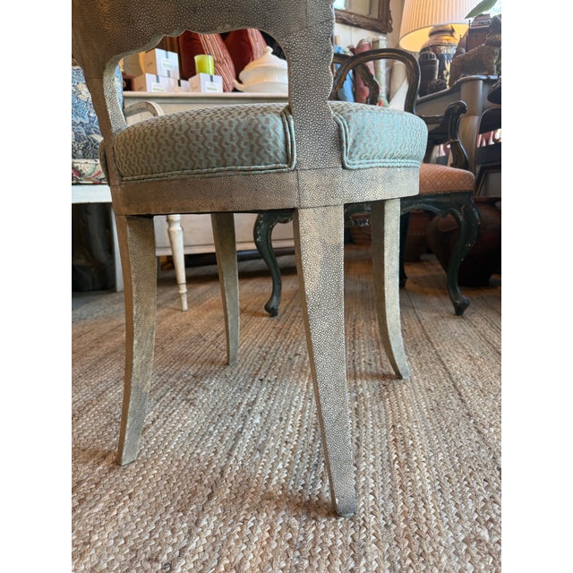 1970s Shagreen Side Chair With Fortuny Upholstery For Sale - Image 5 of 14