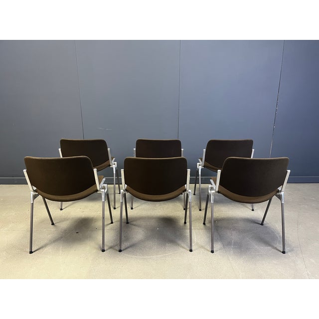Vintage DSC 106 Side Chairs by Giancarlo Piretti for Castelli, 1970s, Set of 6, in Good conditions. Designed 1970 to 1979...