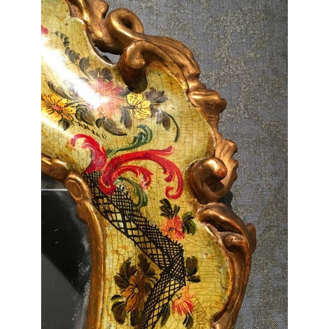 Mid-18th Century Light Green Baroque Lacquered Mercury Glass Mirror, Italy For Sale - Image 9 of 18