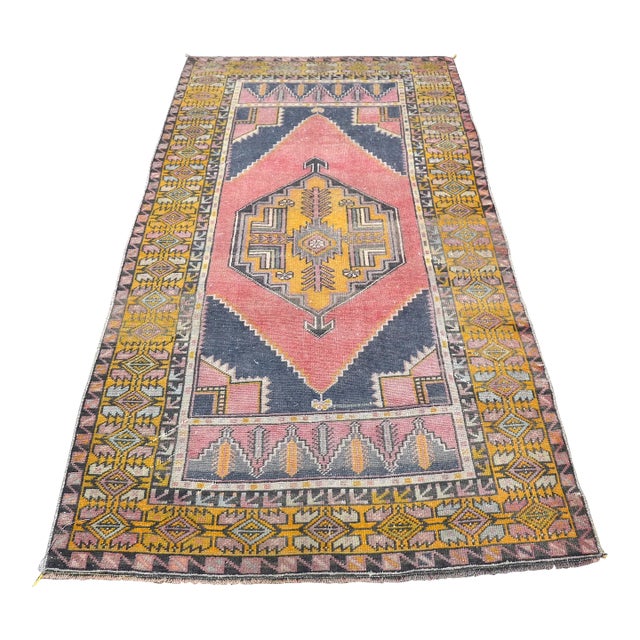 Oushak Turkish Muted Area Rug For Sale