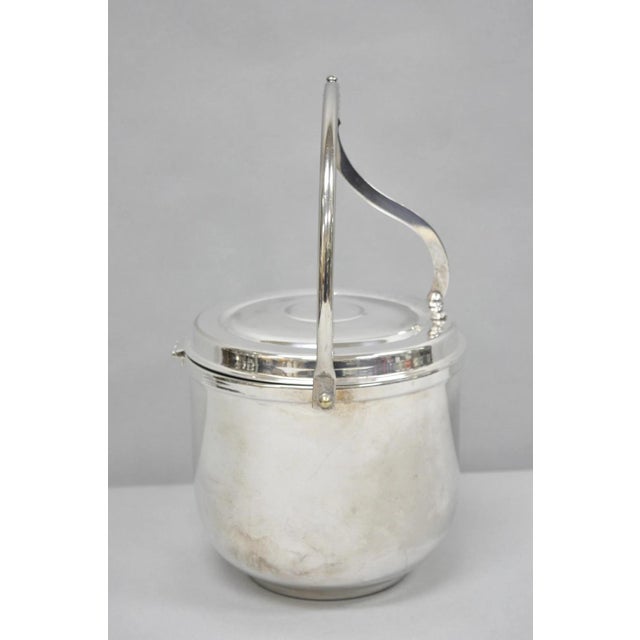 Traditional Vintage Art Deco Silver Plated Reticulating Hinge Bar Ice Bucket by Towle For Sale - Image 3 of 12