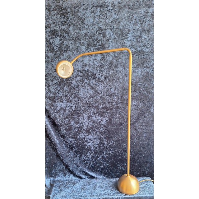 Vintage German Floor Lamp in Brass-Colored Metal from Hustadt-Leuchten, 1980s For Sale - Image 6 of 8