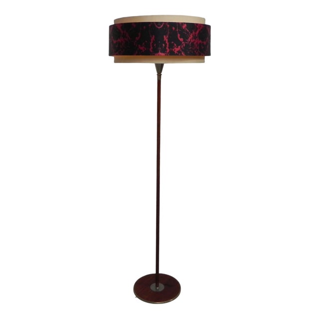 Floor Lamp with Round Shade, 1960s For Sale