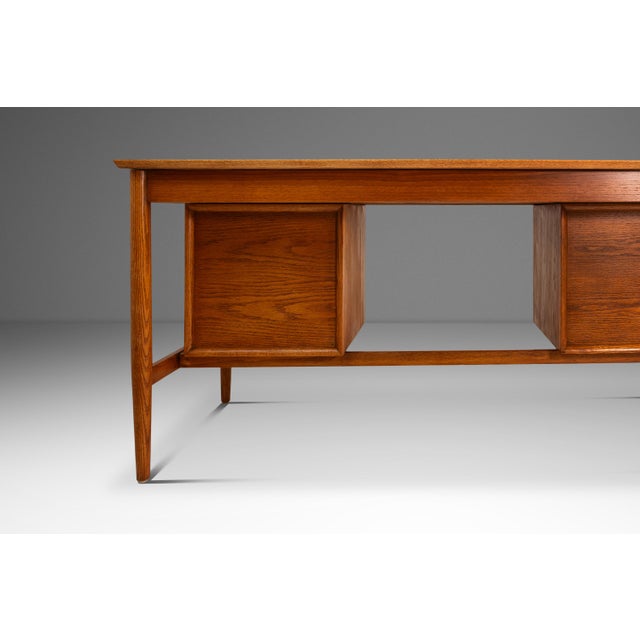 Brown Mid-Century Danish Modern Writer's Desk in Oak Attributed to Arne Vodder for Sigh & Søns, Denmark, C. 1960s For Sale - Image 8 of 14
