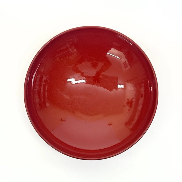 Ceramic Oversized Red Ceramic Serving Bowl by Waechtersbach Germany For Sale - Image 7 of 9