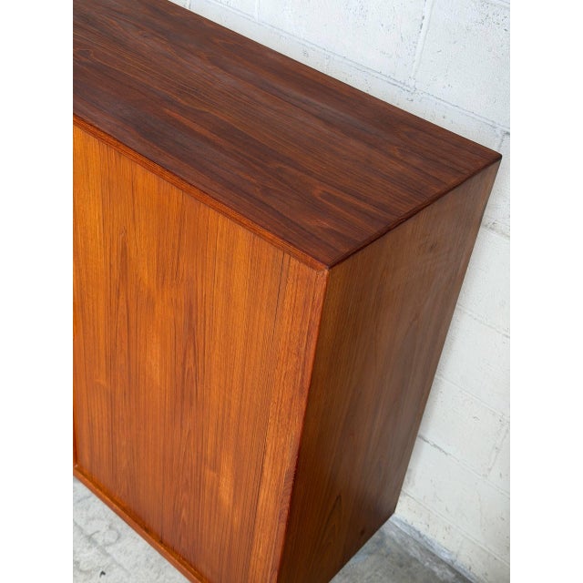 In Style of Arne Vodder Teak Gentlemen’s Chest Wooden Highboy Dresser Denmark Mid-Century Modern 1960s For Sale In Los Angeles - Image 6 of 9