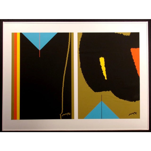 1980s Matthew Ruddy "Blue Pyramid 2" Original Paper Collage For Sale