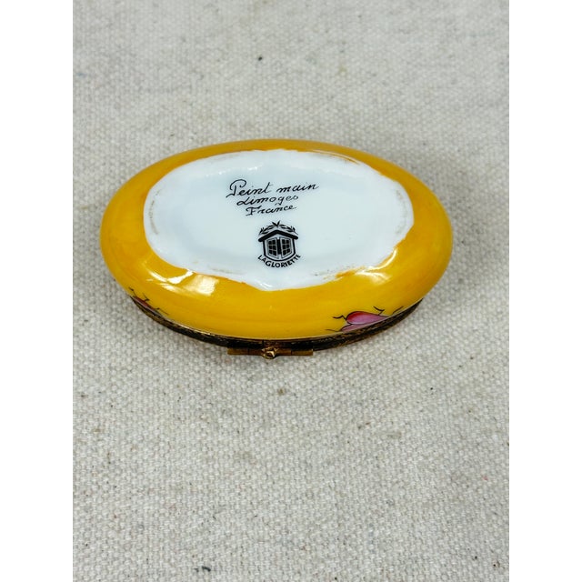 Ceramic Vintage Oval Limoges Box For Sale - Image 7 of 10