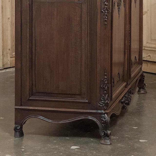Antique Country French Louis XIV Walnut Marble Top Buffet For Sale - Image 11 of 18
