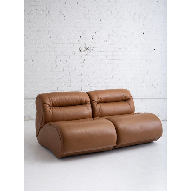 Space Age Italian Leather Lounge Chair For Sale - Image 12 of 12