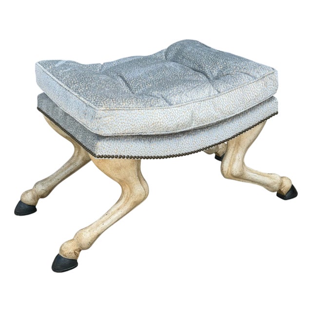 18th C Style Horse Leg & Hoof Vanity Stool or Bench by Randy Esada Designs For Sale
