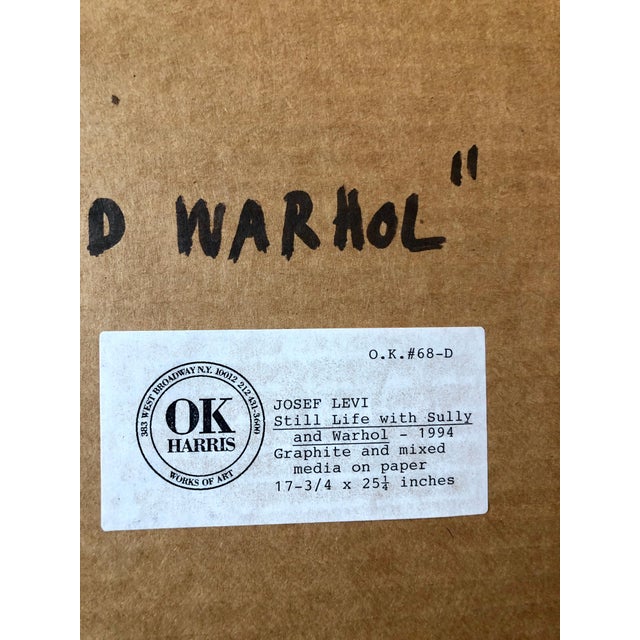 Josef Levi, Still Life with Sully and Warhol, Pop Art Mixed Media Signed Painting Drawing, 1994 For Sale - Image 10 of 11