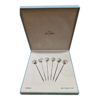 Ercuis Paris Saint Hilaire Silver-Plated Elephant Cocktail Picks - Set of 6 in Box For Sale