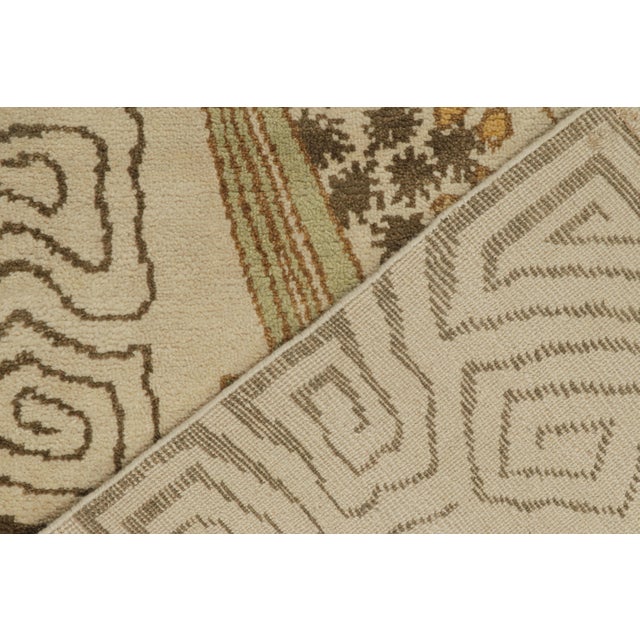 Textile Rug & Kilim’s French Style Art Deco rug in Cream & Gold Geometric Patterns - 8x10 For Sale - Image 7 of 7