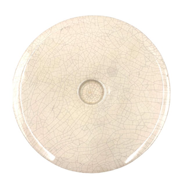 White Craquele Ceramic Vide Poche from Leduc, France, 1970s For Sale - Image 11 of 18