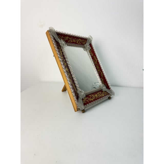 Large Venetian Table Mirror in Murano Glass in the Style of Ercole Barovier, 1940s For Sale - Image 10 of 11