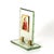 1950s Nile Green Chiseled Crystal and Brass Photo Frame from Fontana Arte, Italy, 1950s For Sale - Image 5 of 14