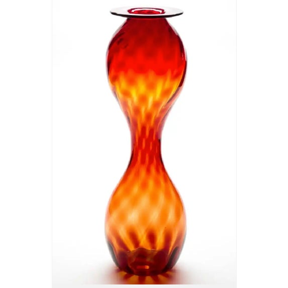 Glass Blenko #2129 19" Amberina Floor Vase For Sale - Image 7 of 7