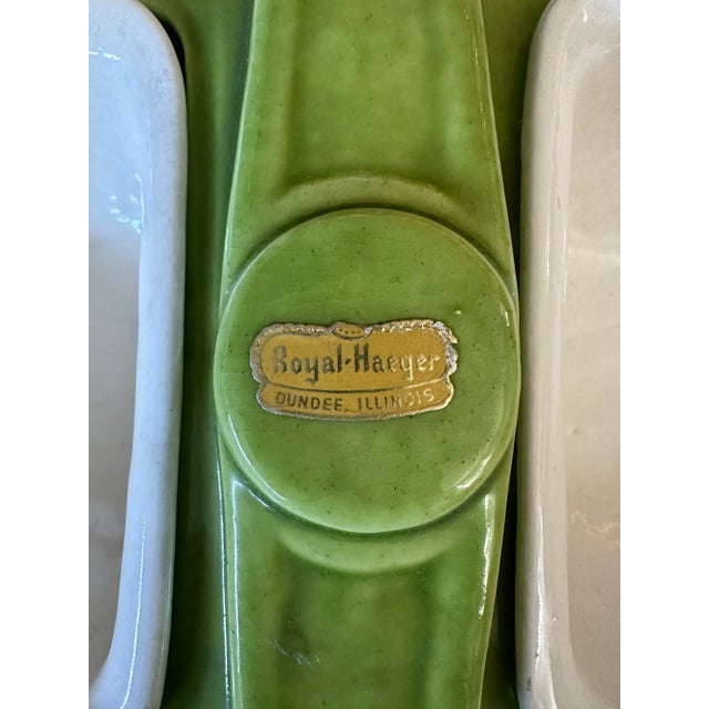 Vintage Green Royal Haeger Mid-Century Gondola Serving Dish for Dips For Sale - Image 10 of 13