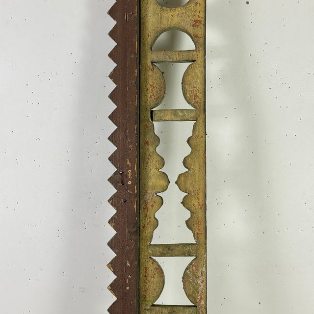 Majestic Architectural Salvage Ornamental Painted Wood Frieze/Valance Decorative Element C. Late 19th American Victorian Design For Sale - Image 11 of 13