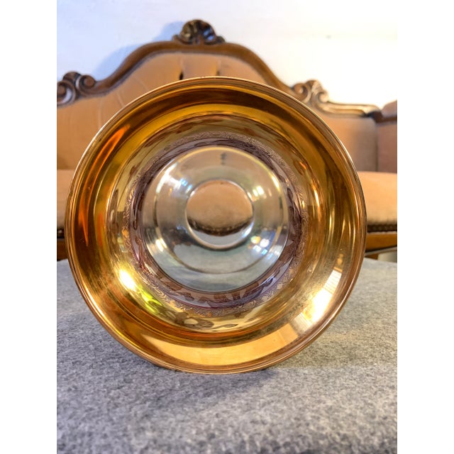 Vintage Same Cristallerie Italian 24k Gold Encrusted Footed Vase For Sale - Image 4 of 6