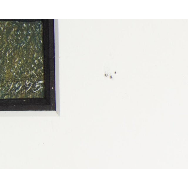 Contemporary 1995 “Card, Portrait & Skull” Casein Painting by Gerald G. Boyce For Sale - Image 3 of 9