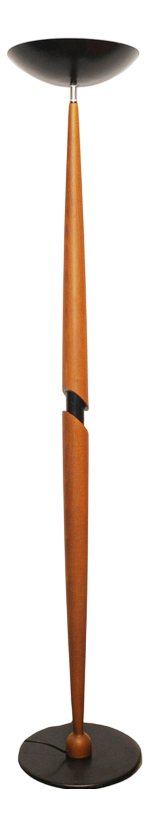 Wooden Floor Lamp with Black Tilted Uplight, 1990s