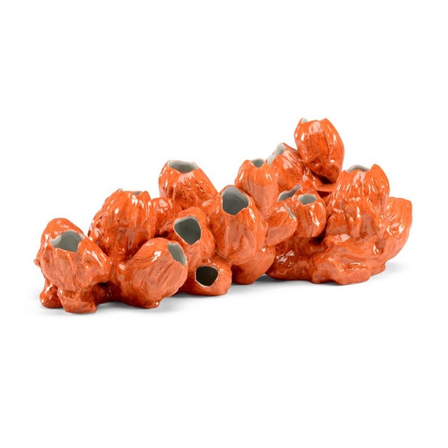 Contemporary Wildwood Glazed Porcelain Barnacles - Orange For Sale - Image 3 of 3