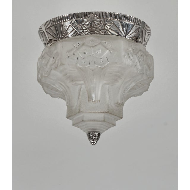 1920s 1920s French Art Deco Flush Mount by Muller Freres France For Sale - Image 5 of 11
