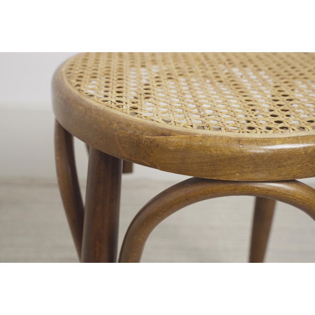 Vintage Cane Stool in Bentwood, 1970s For Sale - Image 6 of 11
