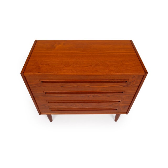 Vintage Danish Mid-Century Modern Four Drawer Lowboy Dresser For Sale In San Francisco - Image 6 of 6
