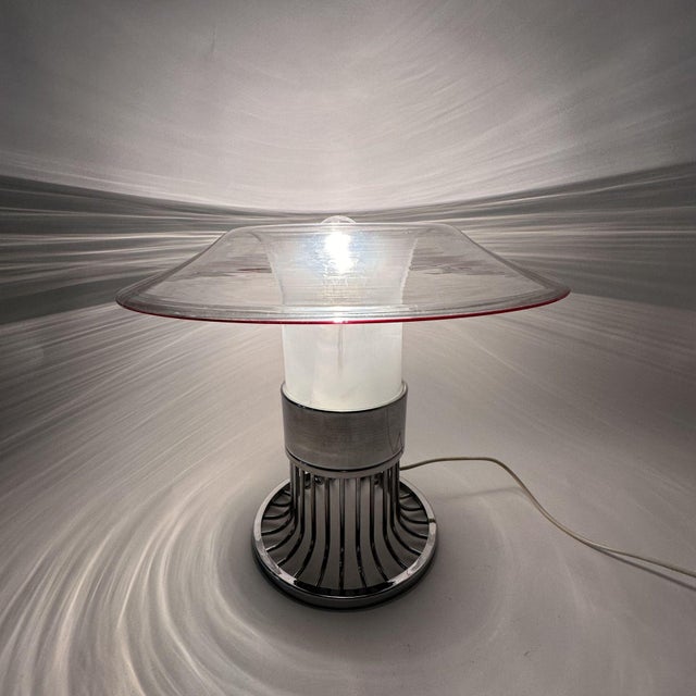 Post Modern Space Age Ufo Glass Table Lamp, Italy, 1970s For Sale - Image 10 of 18