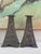 A pair of wonderful Arts & Crafts period hammered copper candle holders with a distinctive flared pyramidal form. The...