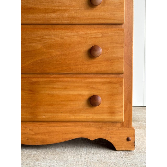 Vintage Honey Tone Wooden Chest of Drawers For Sale - Image 11 of 14