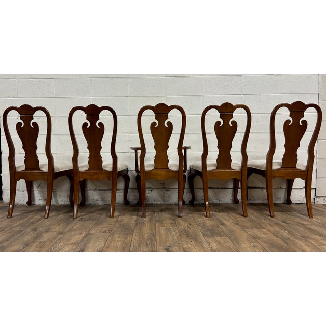 Vintage Universal Furniture Queen Anne Style Dining Chairs - Set of 5 For Sale - Image 9 of 13