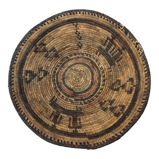 Antique Hand Woven Wicker Figural African Coiled Basket Hausa Nigeria Culture For Sale